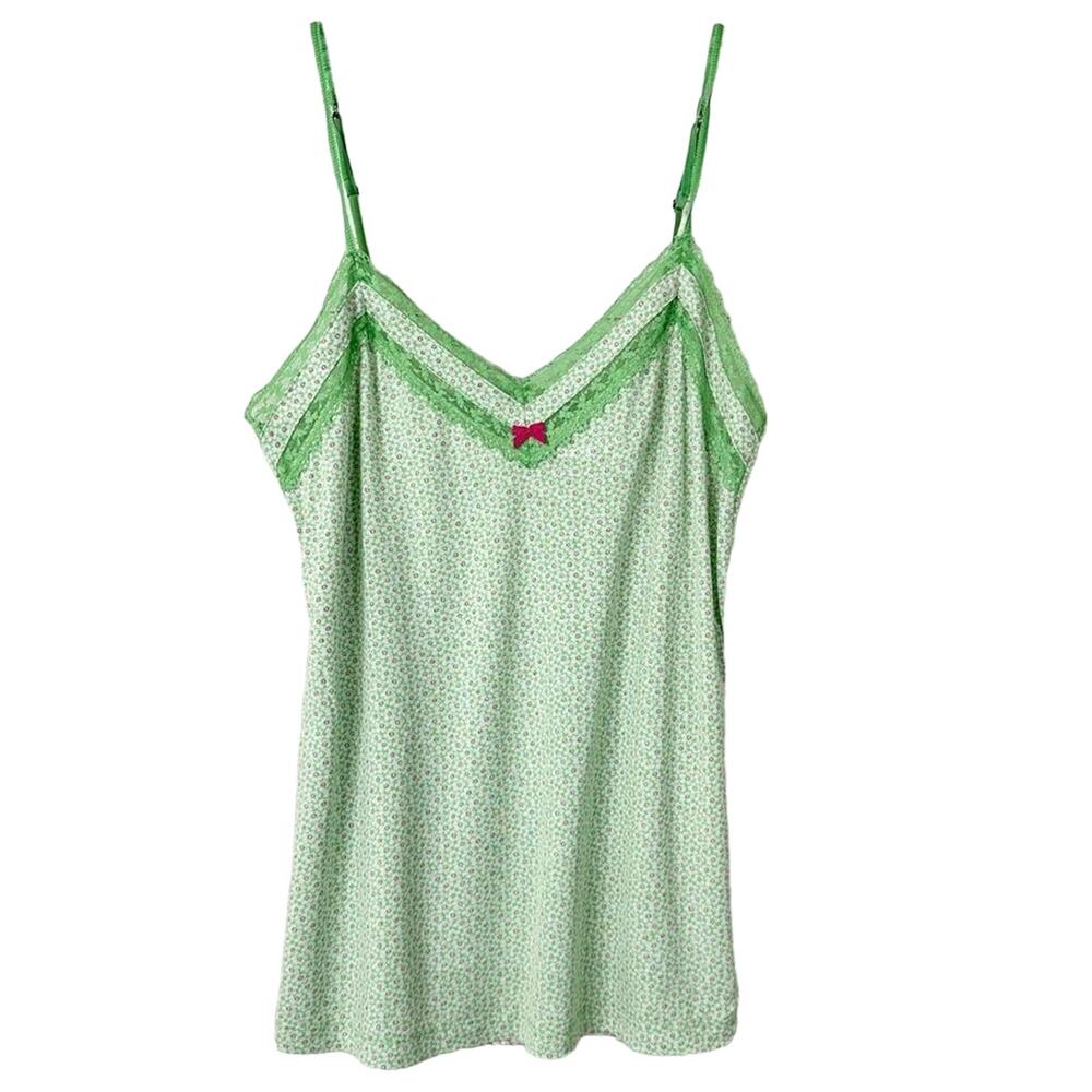 Victoria's Secret Green Camisole with Pink Accent